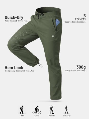 Image of Reccy Men's Trekking Hiking Camping Regular Fit Nomadic Lite Pants - Ultralight, Water Resistant, Highly Breathable, UPF 40 Sun Protection