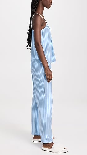 Eberjey Women's Gisele Cami & Pant PJ Set, Nordic Stripes Vista Blueivory, S4