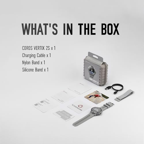 COROS VERTIX 2S Reloj GPS de Aventura, 40 días de autonomía, Navegación GPS con Mapas Globales sin conexión, Planificador de rutas, Pulsómetro, Escalada, Esquí, Carrera, Ciclismo (Plata Luna)