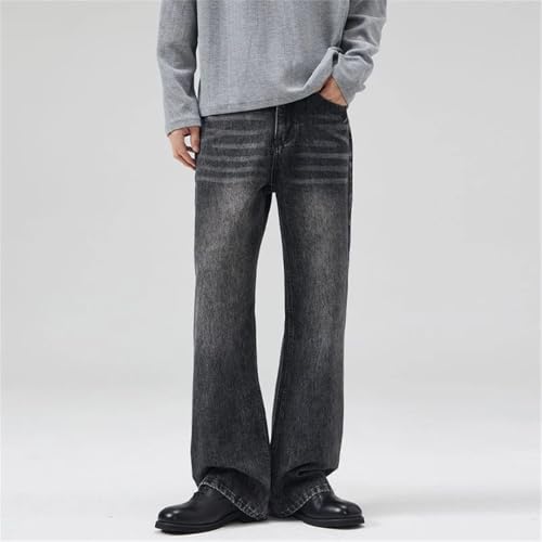 Men's Flared Jeans Boot Cut Straight Vintage Gray Denim Pants Comfortable Bell Bottom Trousers2