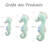 Uixxducc Seepferdchen Kuscheltier Plüschtier Stofftier, Weiches Kissen Geschenk für Kinder/Erwachsene (Grün, 50CM)