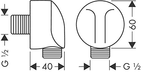 hansgrohe Wandanschluss FixFit E, Schlauchanschluss, ohne Rückflussverhinderer, Anschlusswinkel aus Metall, Mattschwarz