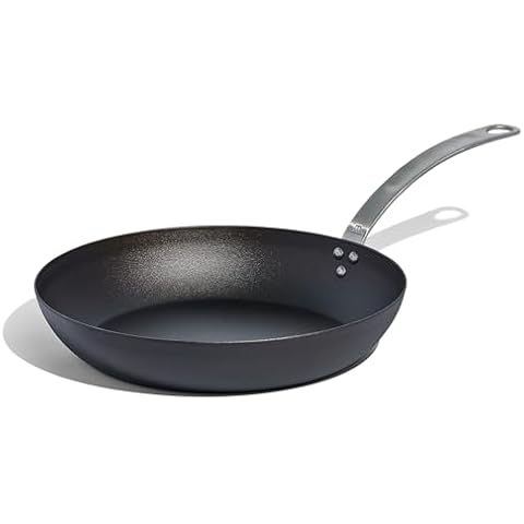 Made In Cookware - Seasoned 12" Carbon Steel Frying Pan - (Like Cast Iron, but Better) - Professional Cookware - Crafted in Sweden - Induction Compatible Cover