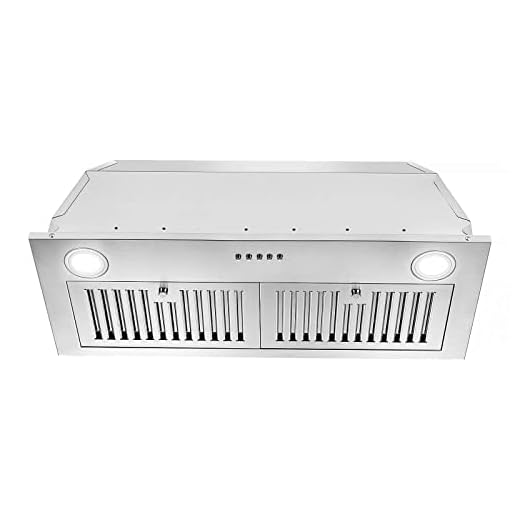 Range Hood Insert 30 inch,Stainless Steel Kitchen Vent Hood 600CFM,Built-in Kitchen Stove Hood w/Front Button Controls and Front LED Lights,Baffle Filters,Ducted/ductless Convertible Duct