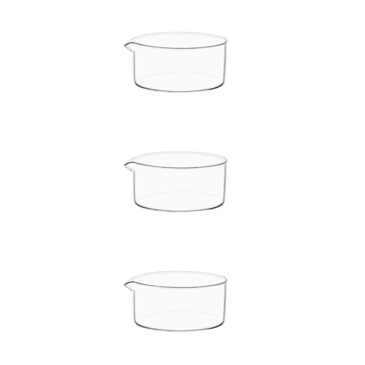 Kristallisationsschale mit Ausguss aus Glas 3 Stück