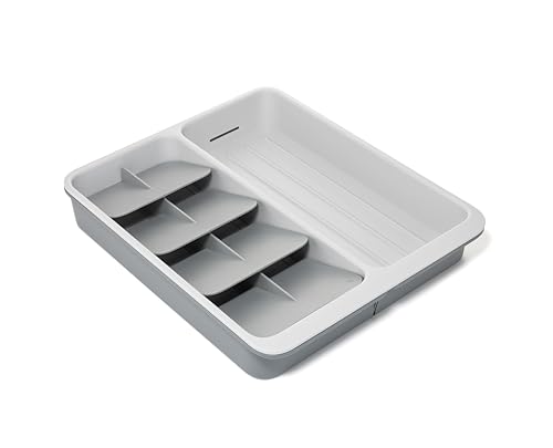 Image of Joseph Joseph DrawerStore Expanding Tiered Flatware Cutlery, Utensil, and Gadget Tray, Expandable In-Drawer Kitchen Space-Saving Organizer, Recycled Plastic