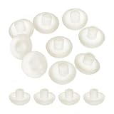 QUARKZMAN Lot de 28 butées de Table en Verre avec Tige, 5 mm, Caoutchouc antidérapant, pour Meubles de Patio (Convient aux Trous de 3/16 po), Transparent