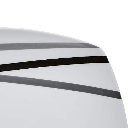 Amazon Basics 18-Piece Dinnerware Set - Modern Beams, Service for 6, 17 cm, 19 cm, 24.4 cm