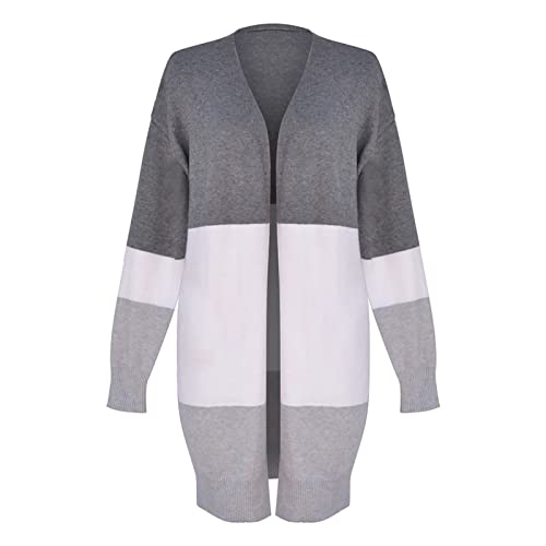 Plus Size Sweaters For Women Oversized Winter Clothes 2022 Fashion Long Cardigan Sweaters Ladies Knit Cozy Warm Holiday Sexy Long Sleeve Open Front Jackets Coats Tunic Y2K Clothing(X Gray,X-Large) #TOP5