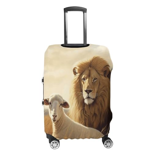 Carry on Luggage Cover Lion Sheep Suitcase Covers for Luggages Tsa Approved Travel Luggage Sleeve Protector Elastic Suitcase Protector Anti-Scratch Washable Fits 19-30 Inch Case -S4