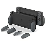 Skull & Co. GripCase: A Comfortable Protective Case with Replaceable Grips [to fit All Hands Sizes] for Nintendo Switch [No Carrying Case] - Gray
