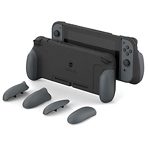 Skull-Co-GripCase-A-Dockable-Protective-Case-with-Replaceable-Grips-to-Fit-all-Hands-Sizes-for-Nintendo-Switch-No-Carrying-Case-Grigio