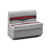 DeckMate 38' Classic Pontoon Boat Seat Bench - Gray, Red and Charcoal, (KC38-201)