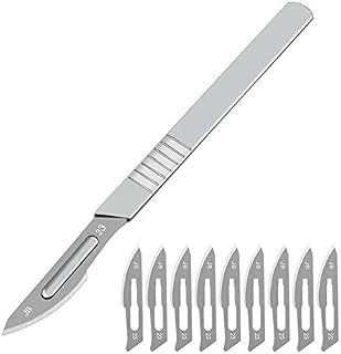 KONAMO 11pcs Angled Cutter Knife, Carbon Steel Utility Blade Scalpel Blade DIY Cutting Hand Tools