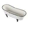 Treasure Gurus Rustic White Enamel Clawfoot Bath Tub Garden Planter Bathroom Soap Sponge Holder