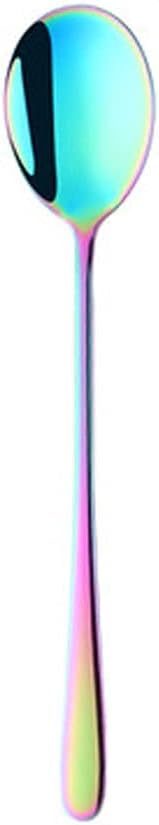 Spoons Color Stainless Steel Spoon, Long Handle for Household Dessert Honey Spoon Coffee Spoon,Perfect for Special Events,Wedding Ect (Color : D) (C)