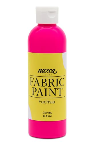 Nazca Colors Colori per Tessuti Rosa Fucsia 250ml Pittura Acrilici Permanenti per Stoffa e Pelle per Dipingere Vestiti, Magliette, Jeans, Borse, Scarpe in Tessuto e Cuoio
