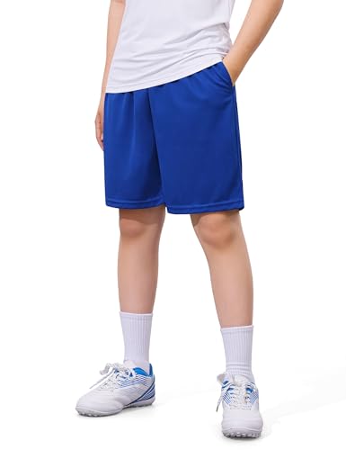 Image of Somaibo Boys Athletic Shorts Youth Quick Dry Soccer Basketball Running Gym Performance Mesh Sports Shorts for Kids