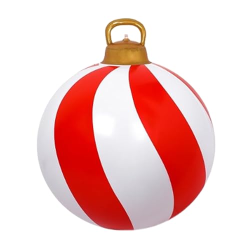 Bolas Navideñas Grandes | 60 Cm Esferas Gigantes Inflables | Decoración En Rojo Y para Fiestas Jardín Interior Exterior Invierno Porche Patio l - para Exterior Jardín Interior Fiestas Navidad