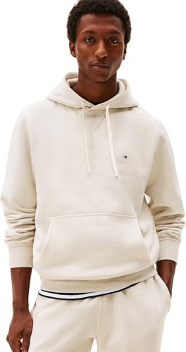 Tommy Hilfiger Herren Hoodie Seasonal Fleece mit Bauchtasche, Beige (Heathered Oatmilk), XS – Ansicht 1