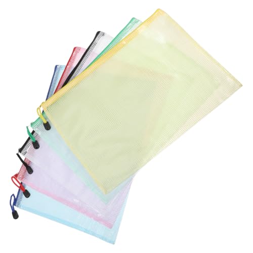 DIYEAH 5pièces Pochettes Zippées Filet pour Documents Fournitures de Bureau Jeux de Société Format Lot
