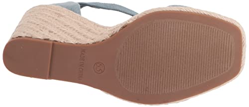 Steve Madden Women's Submit Wedge Sandal, Denim, 8 #TOP3