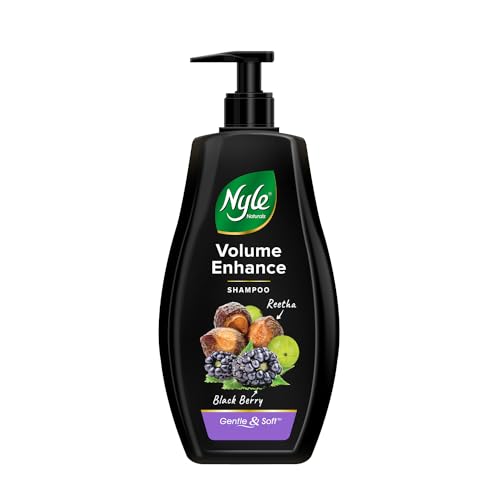 Nyle Naturals Volume Enhance Anti Hairfall Shampoo, With Reetha And Blackberry, Gentle and soft shampoo, PH balanced and Paraben free, For Men and Women, 1L