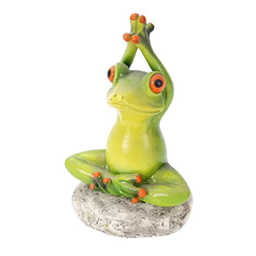 Generic Skulptur Dekoration Yoga Frosch Statue Harz Kleine 3D Figur Desktop...