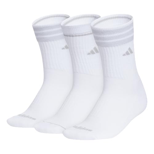 adidas Womens Cushioned Crew Socks (3 Pairs) Durable & Comfortable