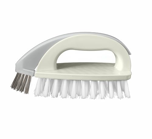 Image of Detachable Cleaning Brush Handheld Brush Gap Brush Stiff Heavy-Duty Scrub Brush for Tile,Carpet,Bathroom Tubs,Grout,Blinds,Carpet,Shoes,Kitchen Sink (Cream)