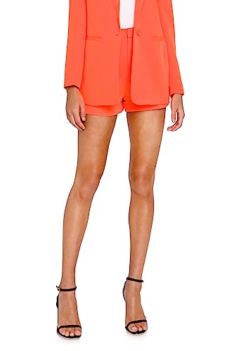 endless rose Women's Tailored Basic Shorts, Neon Orange, L
