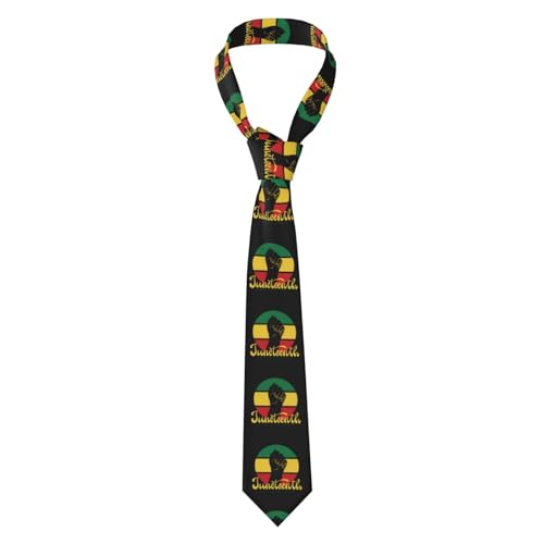 KEOUiP Juneteenth African American Freedom Black History June 19 Ties for Men Business Neck Ties Fashion Neckwear Novelty Casual Neckties Festival Outfits Accessory