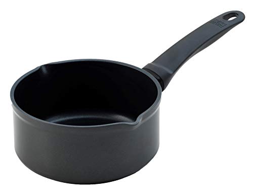 KUHN RIKON 31273 Easy Aluminium Induction Milk Pan, 16 cm / 1.4 litres, Black 16cm, 1.4 liters