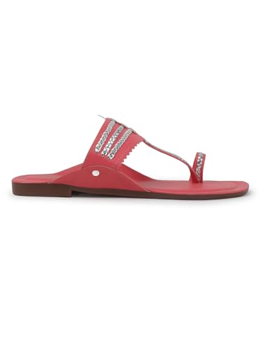 Image of SilverArrow Women's Desi Bloom Fashion Sandals|Kholapuri Style Flat with Open Back |Casual Wear