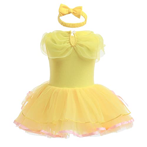 Cinheyu XLX1908 Baby Girls Belle Princess Costumes Birthday Romper Tutu Dress W/Headband Halloween Xmas Party Outfits 90 thumb #1