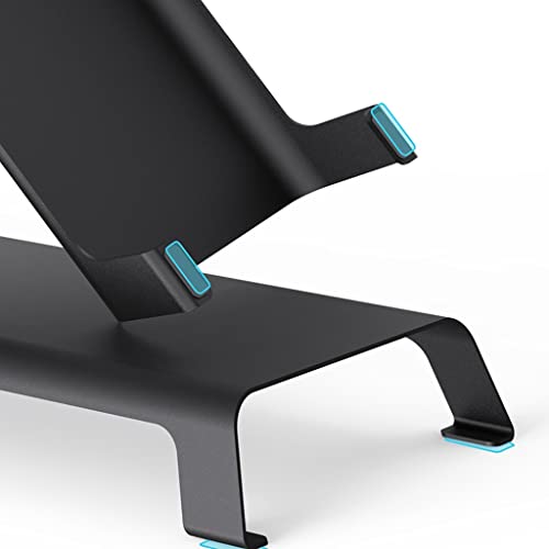 Support de bureau en alliage noir premium pour moniteur et clavier