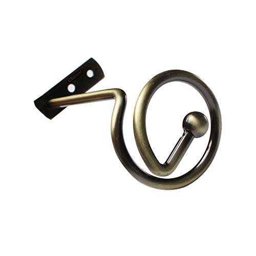 Curtain Holdbacks Pair, Metal Curtain Pole Tie Backs, Cutain Pole Tiebacks Hooks Bronze Metal, Curtain Rails and Fittings for Home Decor