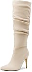 DREAM PAIRS Knee High Boots for Women, Sexy Pointed Toe Stiletto High Heel Slouchy Suede Tall Boots