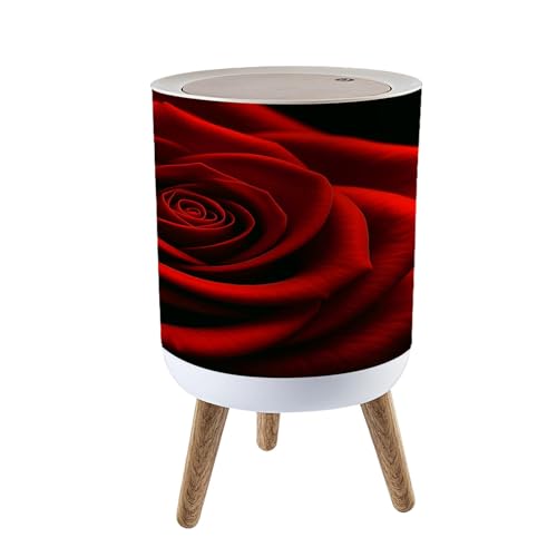 Caneca de basura pequeña con tapa y diseño floral