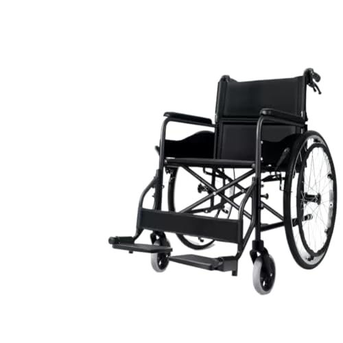 介助車椅子、介助式車、シンプル、折りたたみ車椅子、背折りたたみ椅子、折りたたみ椅子、車椅子、自用、折りたたみ椅子、折りたたみ椅子、折り畳み椅子、室内使用に便利外出や旅行にも最適 (【アップグレード大輪モデル】46 CM超ワイドシート幅+折りたたみ式背もたれ