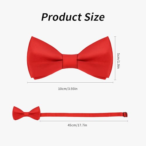 Kids Bow Tie, Classic Solid Color Pre-Tied Bow Tie Adjustable Neck Bowtie for Boys Wedding Parties2