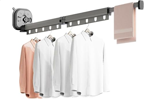 YXYLJOZ Rack Folding Indoor Retractable Hanger,Wall Mounted Clothes Drying, For Balcony Bathroom Bedroom Laundry