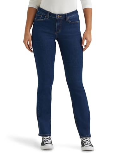 Lee Women's Legendary Mid Rise Straight Leg Jean, Dark Secret