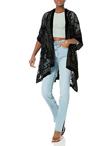 Angie Women's Burnout Velvet Kimono