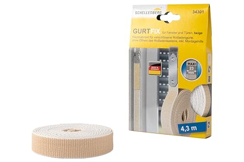 Schellenberg 34301 Gurtfix Roller Shutter Belt Repair Kit Maxi Replacement of Defective Roller Shutter Straps Without Opening The Roller Shutter Box, Complete Set, Beige, Maxi 23 mm