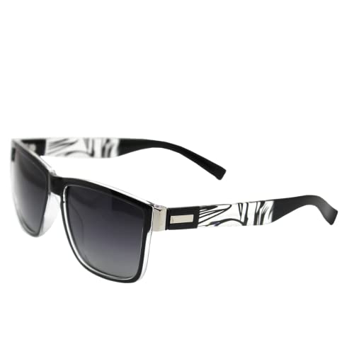 SURF MONKEY Gafas de sol hombre y mujer - Polarizadas - Adulto (Negro/Blanco)