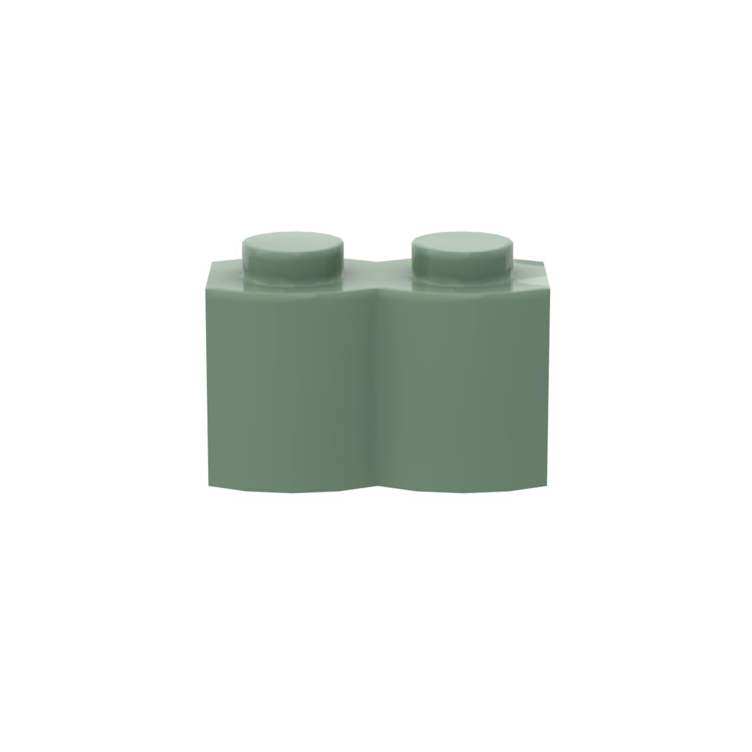 Gobricks 30136 Basic Bricks Brick Special 1x2 Palisade [aka Log] 50 Pieces GDS-749 Compatible with Lego Building Blocks Color:Sand Green 151 — image 1