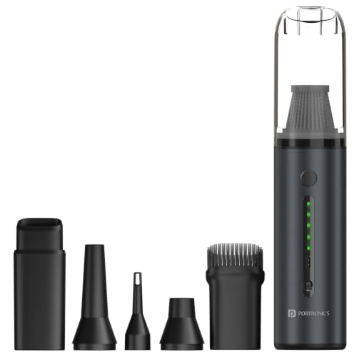 Image of Portronics MopCop X, 2-in-1 Cordless Handheld Vacuum Cleaner & Air Blower, 19000Pa Powerful Suction, 87000 RPM BLDC Motor, 3 * 2000 mAh Batteries, Type-C Rechargeable, 3 Speed Modes, Car & Home use