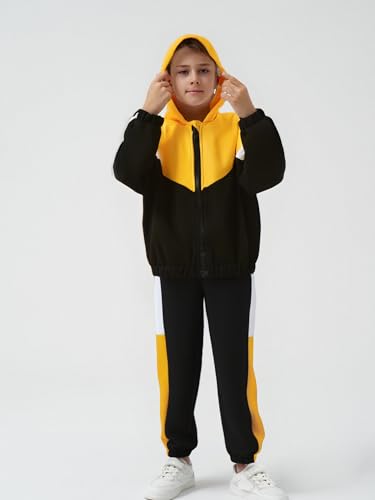 Boys Clothes Fall Winter Outfits, Hoodies Workout Sweatshirt Sweatsuit Sweatpants Tracksuit for Kids Size 5-12T2