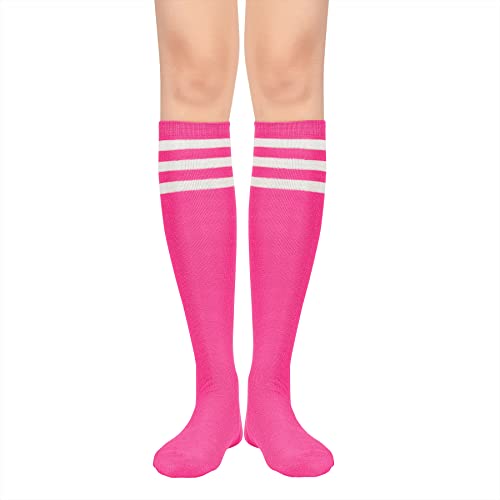 Image of Zando Knee High Socks for Women Striped Athletic Long Tall Tube Socks Outdoor Sports Casual Thigh High Stockings